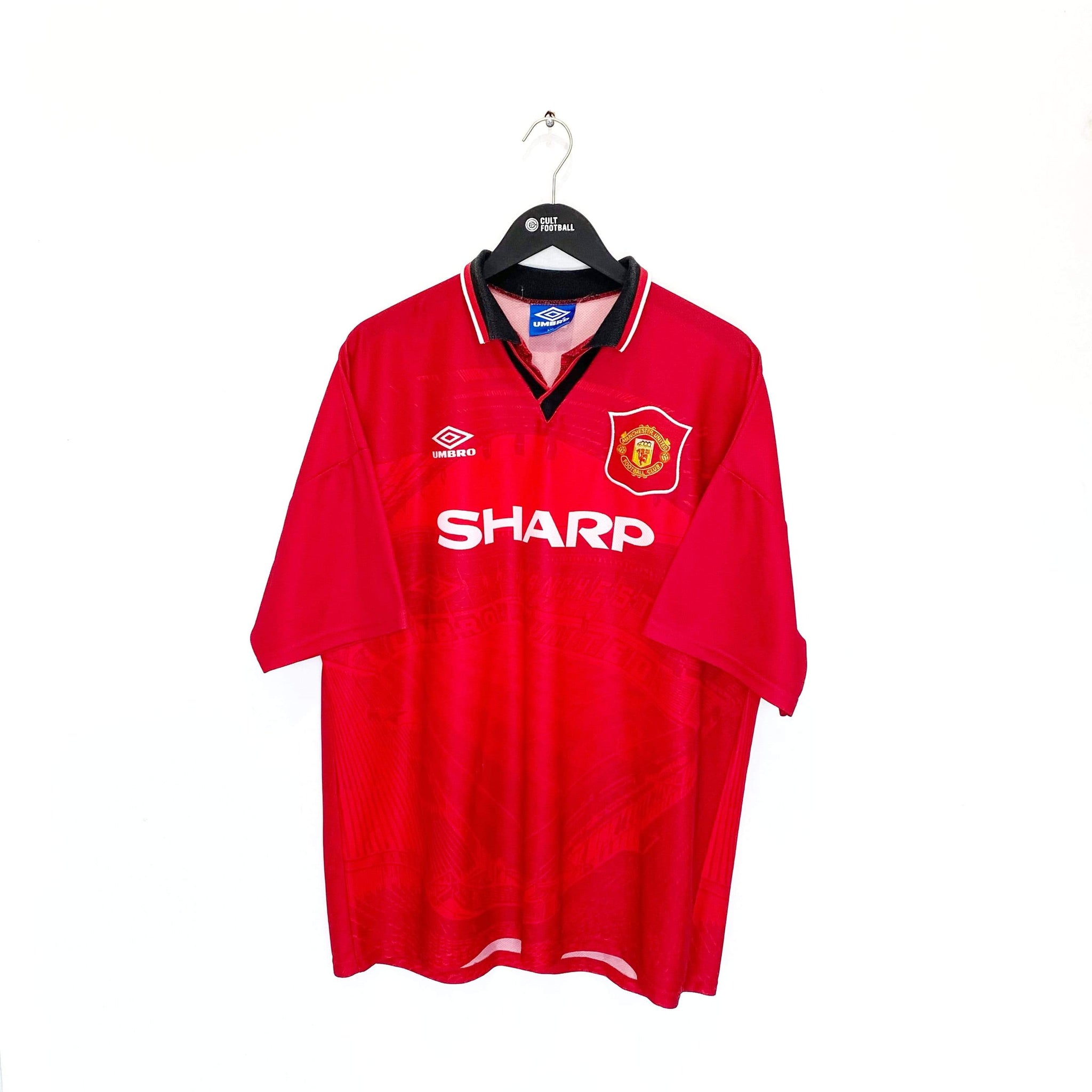 Manchester United 1992 - 1993 Away Jersey 7 Cantona Umbro Blue Shirt Size L