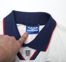 Load image into Gallery viewer, 1993/95 WRIGHT #14 England Vintage Umbro Home Football Shirt (L) US Cup 93
