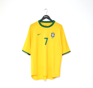 2000/02 RONALDINHO #7 Brazil Vintage Nike Home Football Shirt (L) Olympics 2000