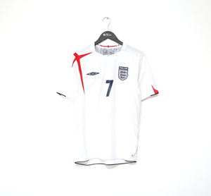 2005/07 BECKHAM #7 England Vintage Umbro Home Football Shirt (M) WC 2006