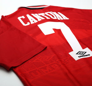 1994/96 CANTONA #7 Manchester United Vintage Umbro Home Football Shirt (L)