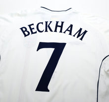 Load image into Gallery viewer, 2001/03 BECKHAM #7 England Vintage Umbro Home Greece Football Shirt (L) WC 2002
