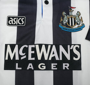 1993/95 COLE #9 Newcastle United Vintage Asics Home Football Shirt (S)