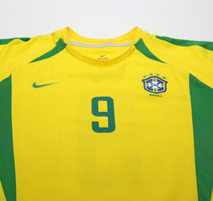 2002/04 RONALDO #9 Brazil Vintage Nike WC 2002 Home Football Shirt (XL)