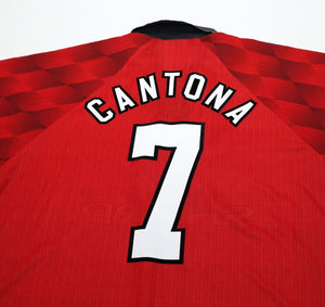 1996/98 CANTONA #7 Manchester United Vintage Umbro Home Football Shirt (XL)