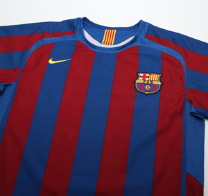 2005/06 RONALDINHO #10 Barcelona Vintage Nike Home Football Shirt (M)