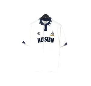 1991/92 GASCOIGNE #8 Tottenham Hotspur Vintage Umbro Home Football Shirt (L)