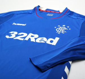 2018/19 RANGERS Hummel Long Sleeve Home Football Shirt Jersey (L/XL)