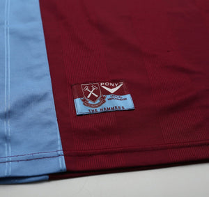 1998/99 DI CANIO #10 West Ham Vintage PONY Home Football Shirt (XL)