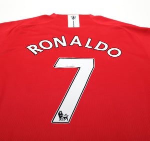 2007/09 RONALDO #7 Manchester United Vintage Nike Home Football Shirt (XL)