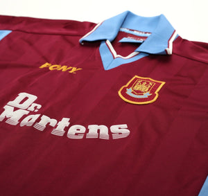 1998/99 DI CANIO #10 West Ham Vintage PONY Home Football Shirt (XL)