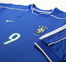 Load image into Gallery viewer, 1998/00 RONALDO #9 Brazil Vintage Nike WC 98 Away Football Shirt (L)
