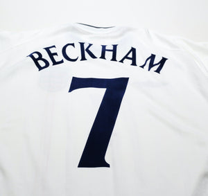 2001/03 BECKHAM #7 England Vintage Umbro Home Greece Football Shirt XXL WC 2002