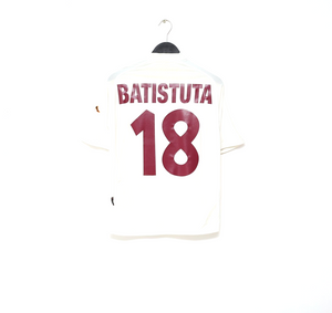 2000/01 BATISTUTA #18 AS Roma Vintage Kappa Away Football Shirt (L)