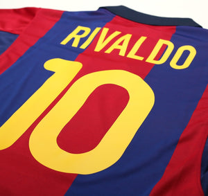 2000/01 RIVALDO #10 Barcelona Vintage Nike Home Football Shirt (S)