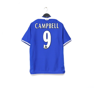 1999/00 CAMPBELL #9 Everton Vintage Umbro Home Football Shirt (M)