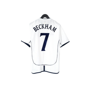 2001/03 BECKHAM #7 England Vintage Umbro Home Greece Football Shirt (M) WC 2002