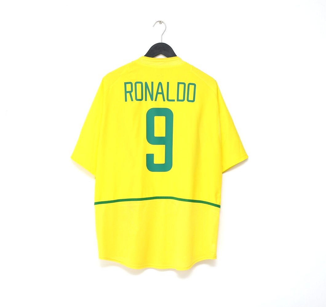 2002/04 RONALDO #9 Brazil Vintage Nike WC 2002 Home Football Shirt (XXL)