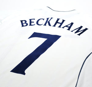 2001/03 BECKHAM #7 England Vintage Umbro Home Greece Football Shirt (M) WC 2002