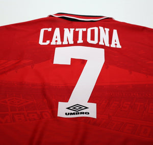 1994/96 CANTONA #7 Manchester United Vintage Umbro FA Cup 96 Football Shirt (XL)