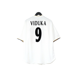 2000/02 VIDUKA #9 Leeds United Vintage Nike Home Football Shirt (L)