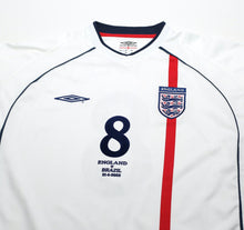 Load image into Gallery viewer, 2001/03 SCHOLES #8 England Vintage Umbro Home Football Shirt (XL) WC 2002 BRAZIL
