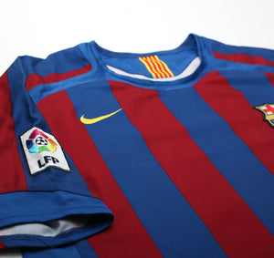 2005/06 RONALDINHO #10 Barcelona Vintage Nike Home Football Shirt (M)