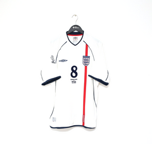 2001/03 SCHOLES #8 England Vintage Umbro Home Football Shirt (XL) WC 2002 BRAZIL