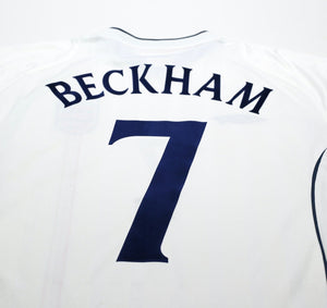 2001/03 BECKHAM #7 England Vintage Umbro Home Greece Football Shirt (M) WC 2002