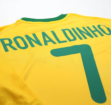 Load image into Gallery viewer, 2000/02 RONALDINHO #7 Brazil Vintage Nike Home Football Shirt (L) Olympics 2000
