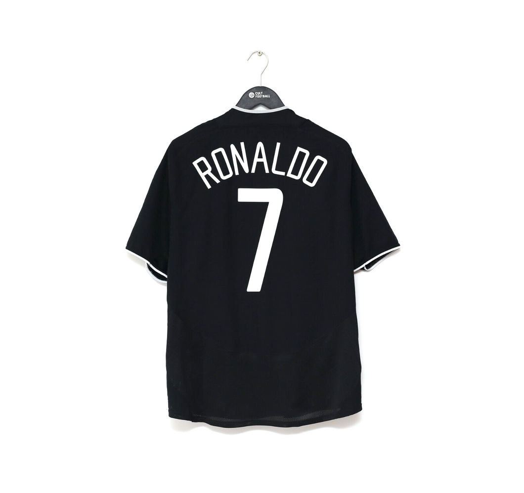 2003/04 RONALDO #7 Manchester United Vintage Nike Away Football Shirt (L)