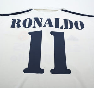 2002/03 RONALDO #11 Real Madrid Vintage adidas Home Football Shirt (L)