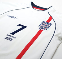 Load image into Gallery viewer, 2001/03 BECKHAM #7 England Vintage Umbro Home Greece Football Shirt (S) WC 2002
