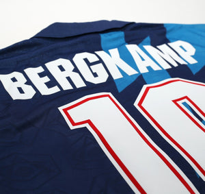 1995/96 BERGKAMP #10 Arsenal Vintage Nike Away SIGNED Football Shirt (XL) BNWOT