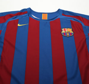 2005/06 RONALDINHO #10 Barcelona Vintage Nike Home Football Shirt (L)