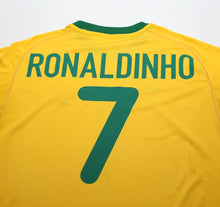 Load image into Gallery viewer, 2000/02 RONALDINHO #7 Brazil Vintage Nike Home Football Shirt (L) Olympics 2000
