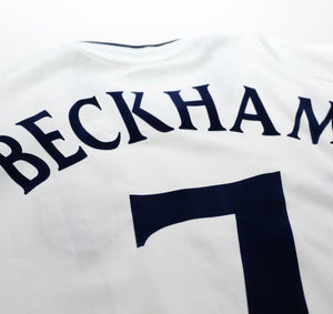 2001/03 BECKHAM #7 England Vintage Umbro Home Greece Football Shirt XXL WC 2002