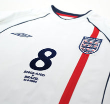 Load image into Gallery viewer, 2001/03 SCHOLES #8 England Vintage Umbro Home Football Shirt (S) WC 2002 BRAZIL
