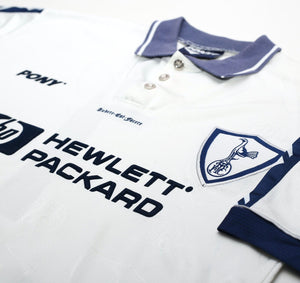 1995/97 FOX #7 Tottenham Hotspur Vintage PONY Home Football Shirt (L)