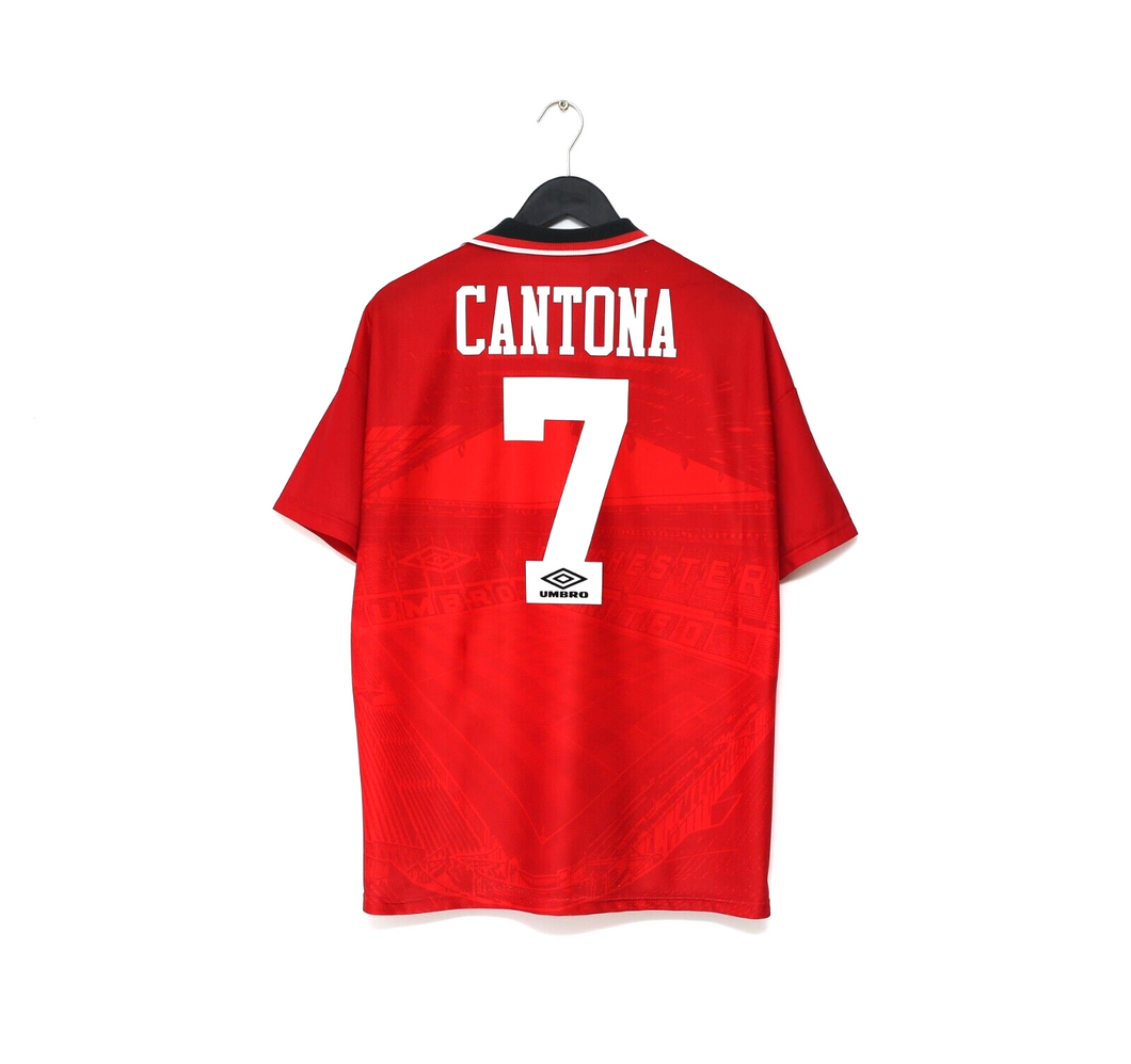 1994/96 CANTONA #7 Manchester United Vintage Umbro Home Football Shirt (L)