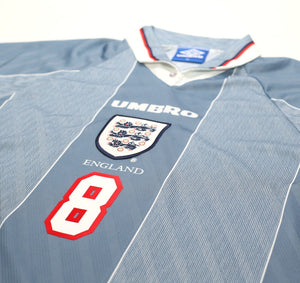 1996/97 GASCOIGNE #8 England Vintage Umbro Away Football Shirt (XL) Euro 96