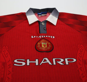 1996/98 CANTONA #7 Manchester United Vintage Umbro Home Football Shirt (XL)