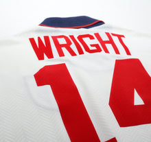 Load image into Gallery viewer, 1993/95 WRIGHT #14 England Vintage Umbro Home Football Shirt (L) US Cup 93
