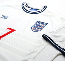 Load image into Gallery viewer, 1999/01 BECKHAM #7 England Vintage Umbro Home Football Shirt (XL) Euro 2000
