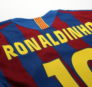 2005/06 RONALDINHO #10 Barcelona Vintage Nike Home Football Shirt (M)