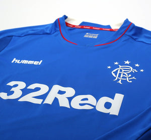 2018/19 RANGERS Hummel Long Sleeve Home Football Shirt Jersey (L/XL)