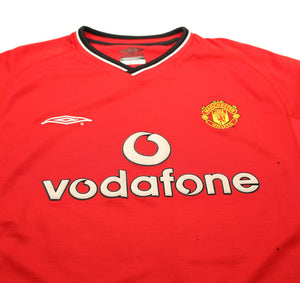 2000/02 KEANE #16 Manchester United Vintage Umbro UCL Home Football Shirt (L)