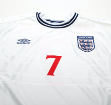 Load image into Gallery viewer, 1999/01 BECKHAM #7 England Vintage Umbro Home Football Shirt (M) Euro 2000
