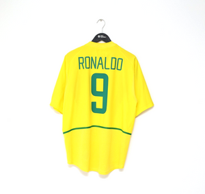 2002/04 RONALDO #9 Brazil Vintage Nike WC 2002 Home Football Shirt (XL)