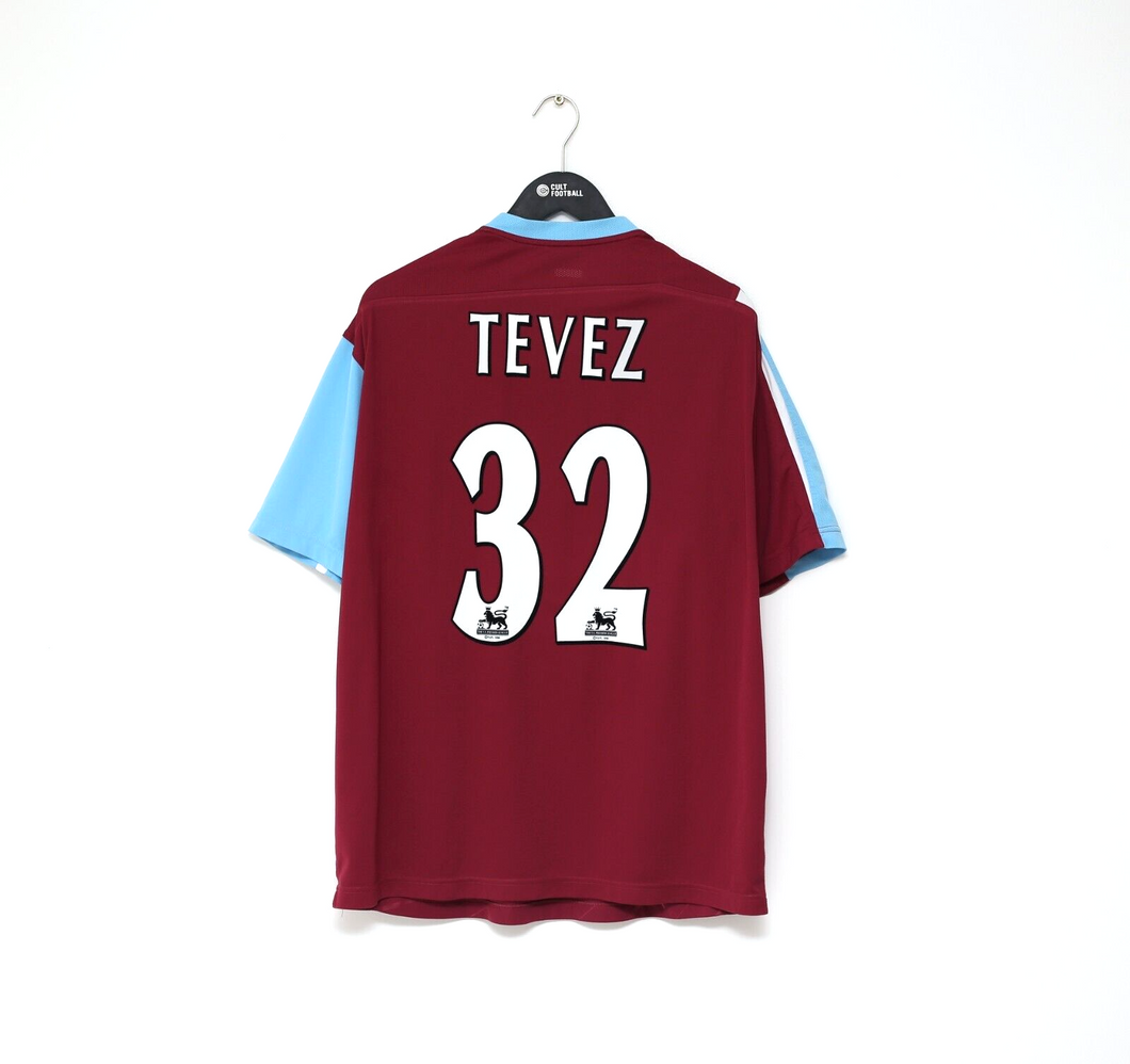 2005/07 TEVEZ #32 West Ham Vintage Reebok Home Football Shirt (XL)